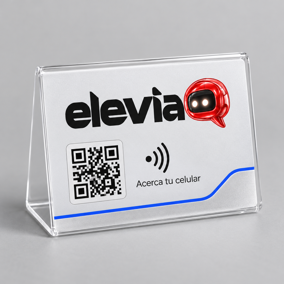 Maqueta Elevia de mini personalizado. QR ilustrativo.