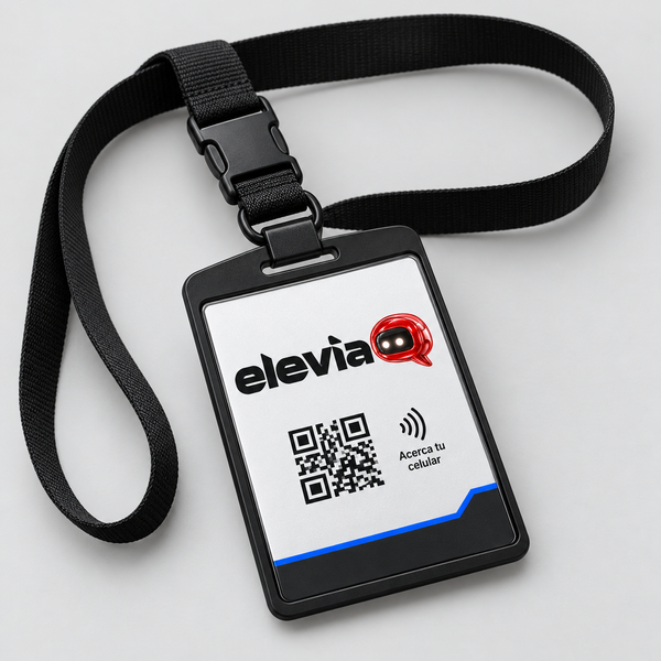 Maqueta Elevia de gafete personalizado. QR ilustrativo.