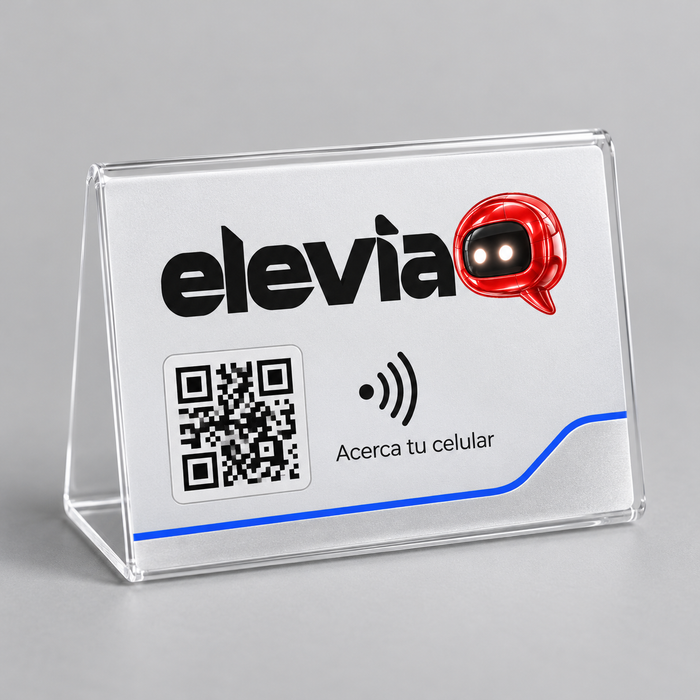 Maqueta Elevia de mini personalizado. QR ilustrativo.