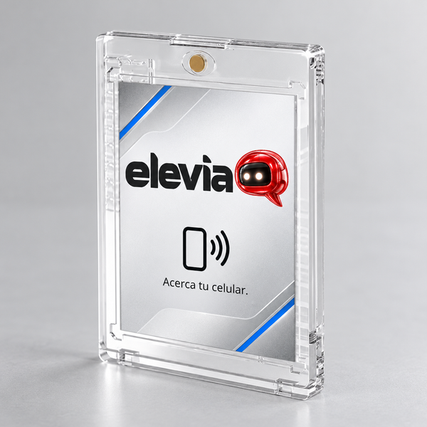 Protector rígido magnético vertical 35pt con tarjeta personalizada Elevia y NFC